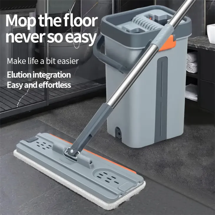 Easy-to-use Self-cleaning Flat Mop System 360 Flexible Head With Bucket